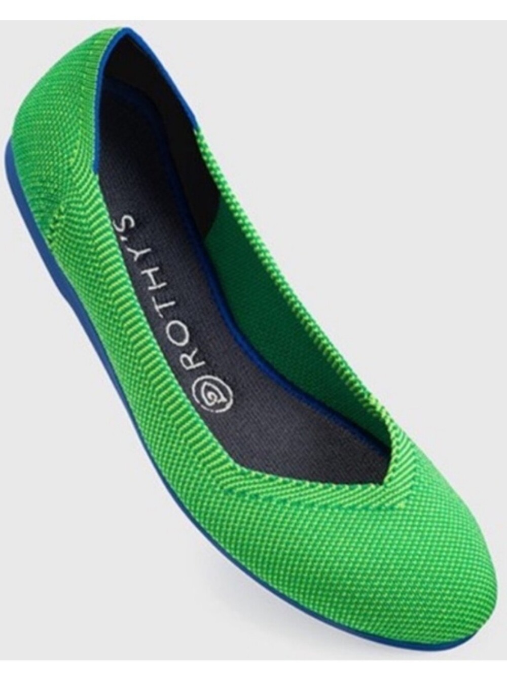 Rothy's Rare Kelly Green Round Toe Jellybean Flat Sizs 7.5
